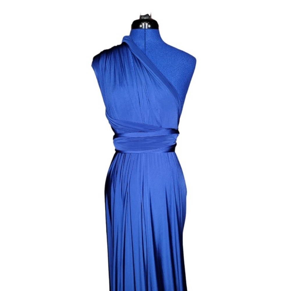 Plus Midnight Blue Muti-Wrap Dress - Picture 2 of 4